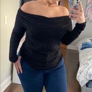Off the shoulder long sleeve top